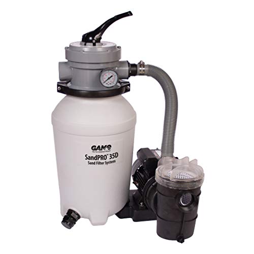 GAME SandPRO Sand Filter Pump for Above Ground Pool - 35D Series, 0.3HP, 40 GPM Flow Rate, Compatible with Intex & Bestway, 24"x18", White