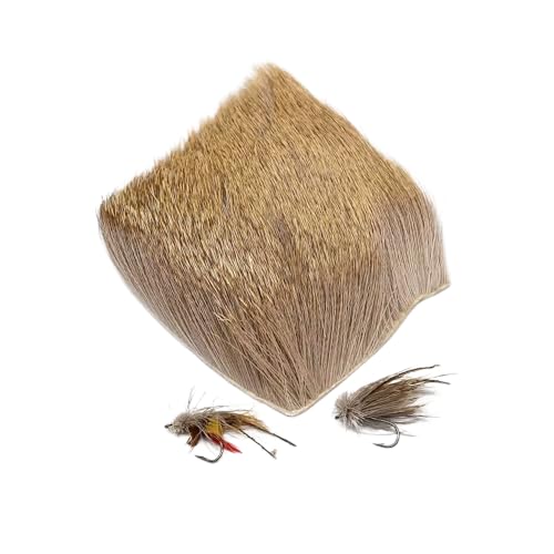 Quintathletic 1 Pcs Dry Fly Tying Elk Deer Hair Patch for Caddis Zonker Mice Fishing Fly Dry Flies Tying Material