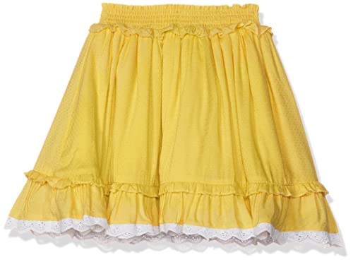 Image of miniklub Girls Yellow & White Solid Sustainable Flared Skirt