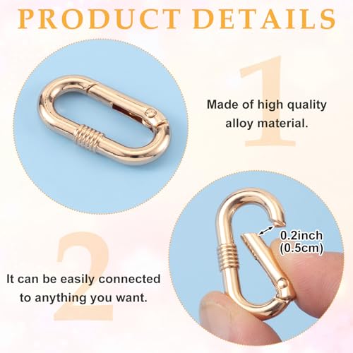 Image of Oval Spring Ring Clips, Metal Keyring Purse Clip