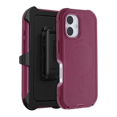 Coque iPhone 16 OtterBox Defender MagSafe rose antichoc avec clip