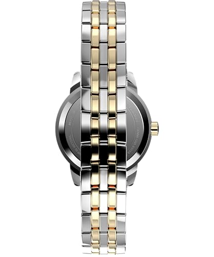 Timex Women's Easy Reader 25mm Watch – Silver-Tone Case White Dial with Two-Tone Expansion Band - Thumbnail 3