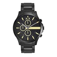 ARMANI EXCHANGE Men's Hampton Analog Quartz/Chronograph Black Watch, (AX2164)