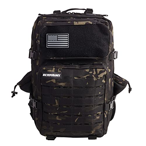 ELITRAINX V2 45L Mochila Táctica Repelente al Agua con Compartimento Zapatillas y Portatil, Cabina Avión Viajes, Cremallera Impermeable Oxford 1000D por ELITEX TRAINING (Camuflaje Negro) ELITRAINX V2 45L Mochila Táctica Repelente al Agua con Compartimento Zapatillas y Portatil, Cabina Avión Viajes, Cremallera Impermeable Oxford 1000D por ELITEX TRAINING (Camuflaje Negro)