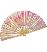 SoJourner Bags Holographic Rave Fan - Pride Fan and Festival Fan - Large Folding Fan for Festival...
