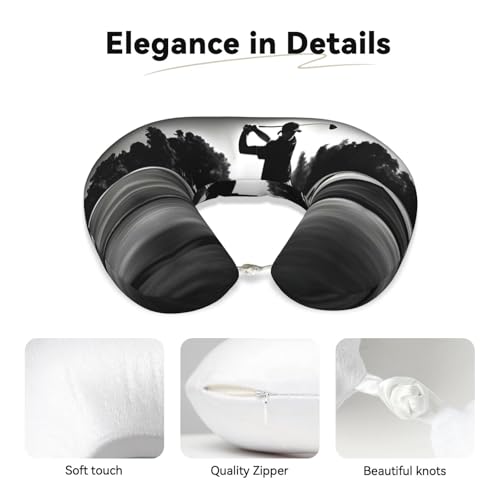 Almohada negra de fibra de poliéster para viaje miniatura 4