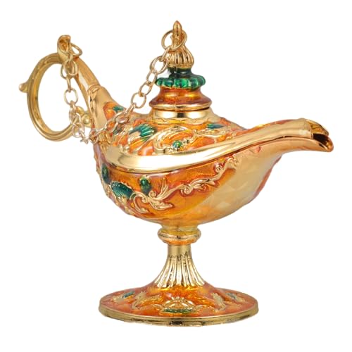 JECOMPRIS Ornamento Luminoso Lampada Vintage in Lega Di Zinco, Decorazione Tavolo e Scrivania Per Casa e Festa, Centrotavola Decorativo Retrò Design Intagliato Elegante