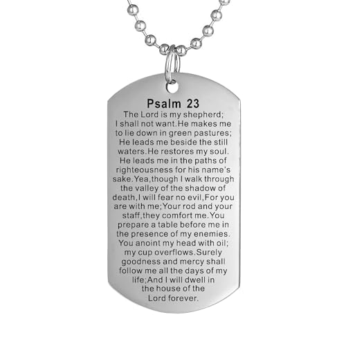 Christian Scripture Religious Dog Tag Necklace,Catholic Bible Verse Baptism Confirmation Sacrament Gifts