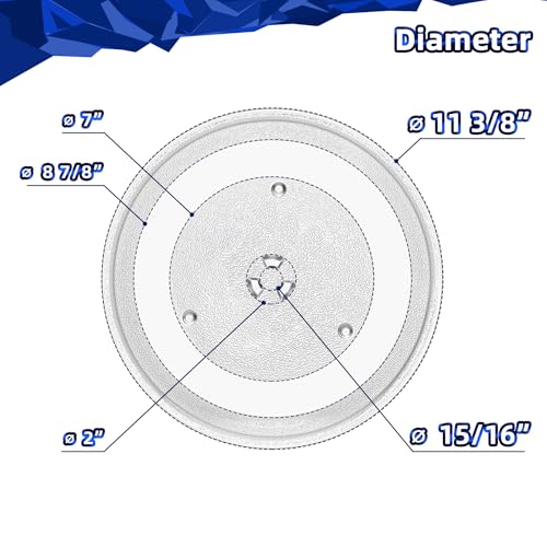 Image of 11.25 inch Microwave Glass Plate Compatible With 11 3 /8 inch Samsung Microwave Glass Turntable Plate DE74-20102 DE63-00624A DE74-20017B