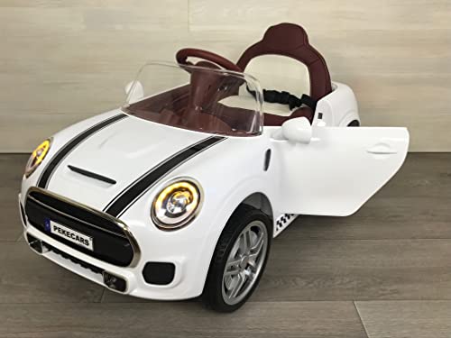 PEKECARS Coche eléctrico para niños Estilo Mini 12V con Mando radiocontrol para Padres. Ruedas Caucho antipinchazos Asiento Acolchado
