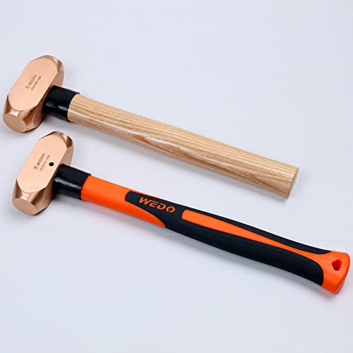 WEDO Copper Flat Hammer,Sledge Hammer with wooden Handle 1lb 300mm 12\'\'
