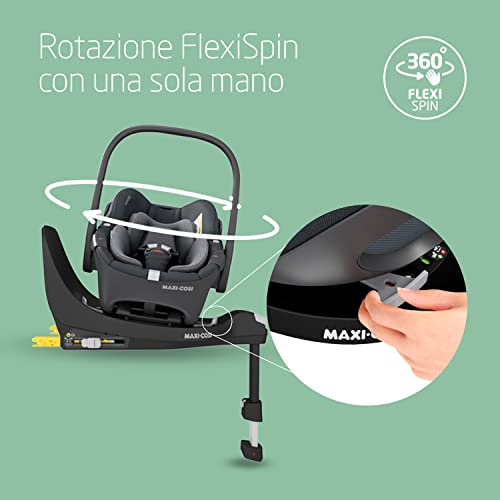 Maxi-Cosi Familyfix 360 I-Size Base Per Seggiolino Auto Girevole, Base Isofix Girevole A 360°, 0-4 Anni (40-105 Cm), Rotazione Flexispin Con Una Mano, Controllo Rotazione Travelsafe, Click & Go, Nero - 3