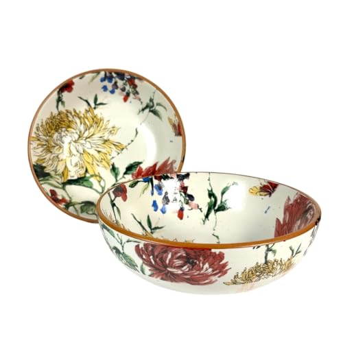 Image of SNS Guldaudi Canvas Ceramic Serving Bowl Set of 2 | Salad, Curry & Snack Bowls