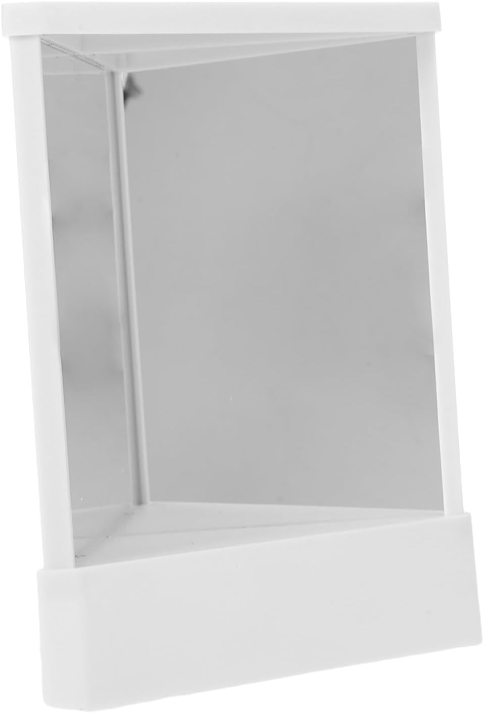 WOONEKY Portable Non-Distortion Tabletop Vanity Mirror for Makeup with True Image Reflection, White Pu/ps/PVC Material, Suitable for Travel and Users Who Wear Glasses