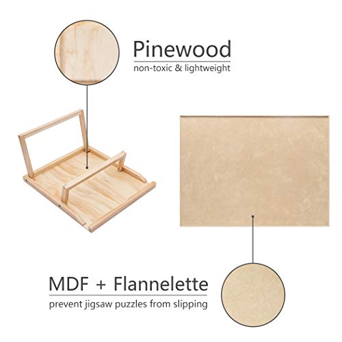 Becko Puzzle Board & Bracket Set/Wooden Puzzle Board Kit/Jigsaw Puzzle Plateau - with Puzzle Board for Up to 1000 Pieces - Thumbnail 4