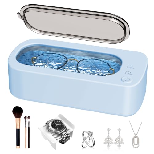 Image of Ultrasonic Jewelry Cleaner Machine: 48kHz 5Min Shine,7Min DeepClean