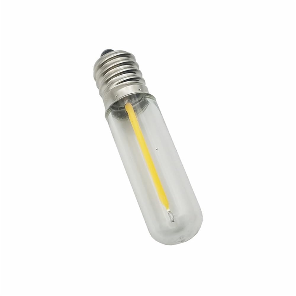 HHF Iluminación del hogar, Paquete de 50 Bombillas LED de filamento E14/E12 T15L, 12 V CC, 0,5 W, luz indicadora de Laboratorio(2700K Warm White,12V E14)