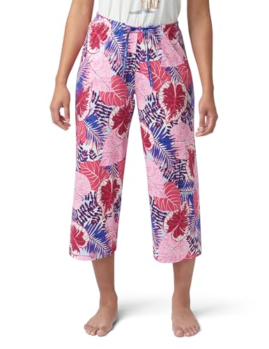 Image of HUE Women's Summer Vacation Pajama Separates, Soft, Whimsical Print Pjs with Tropical Beach Themes, Flip Flops, Cocktails