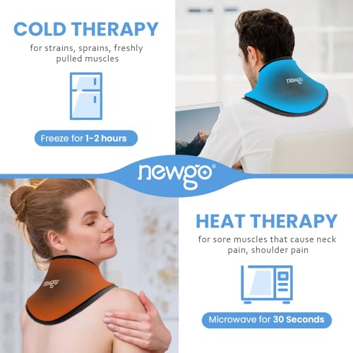 Image of NEWGO Neck Ice Pack Wrap Gel, Ice Packs for Neck Reusable, Hot and Cold Compress, Relief of Pain, Swelling, Office Pressure and Surgery Recovery