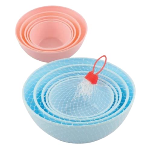 PUTHAK 5 Pcs Plastic Mixing Bowls Set, Colorful Serving Bowls for Kitchen, Ideal for Baking, Prepping, Cooking and Serving Food, Nesting Bowls for Space Saving Storage, (Multicolor)