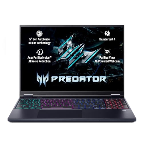 Image of Acer Predator Helios Neo 16, Intel Core i7-14650HX, NVIDIA GeF RTX 5060-8GB DR7, 16GB DDR5 / 1TB SSD, 16 inch /40.6cm WQXGA IPS, 180Hz /92Whr, Win 11H, Abyss Black, 2.5Kg, PHN16-I31, RGB KB, Gaming Laptop