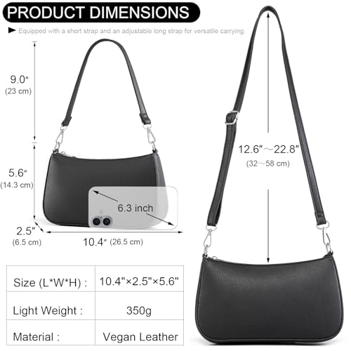 Image of Small Shoulder bag with 2 Removable Straps Cross Body Clutch Purse Handbag for Women