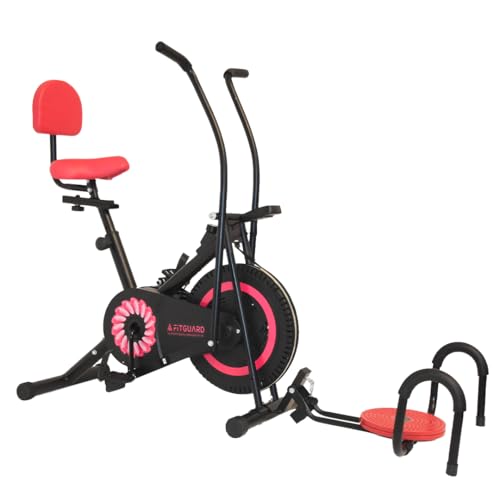 FITGUARD FG-AB 333 By STAYFIT Multi Exercise Bike Moving Handle Backrest Twister & Pushup Indoor Cycles Exercise Bike|gym cycle for home exercise|exercise cycle for home (Pink, Black)