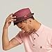 DASMARCA Mens Summer Paper Straw Telescope Crown Retro Porkpie Hat - Rico Magenta L, Magenta, large/x