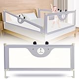 😃【Extra High】Altezza del design a 28 livelli regolabile da 70 cm a 98 cm per adattarsi a materassi di diverso spessore. Altezza sufficiente per evitare che il bambino cada dal letto.