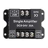 LED Strip Booster für einfarbige LED-Streifen, DC 5V 12V 24V 30A Controller Repeater mit Metallgehäuse, großer Power Extender für gleichmäßiges Dimmen