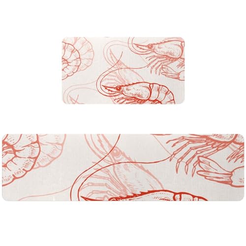 Tapete de cocina de 2 piezas lavable y absorbente con estampado pastel 2