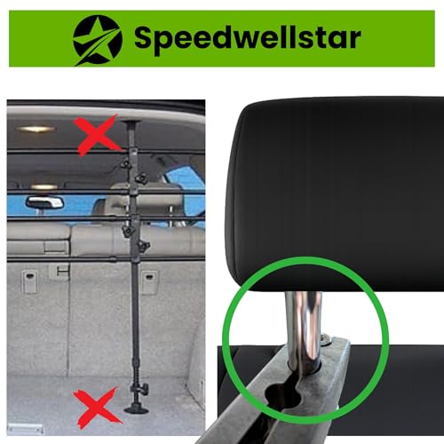 Speedwellstar Auto Hundetrenngitter Kofferraum universal verstellbar Robustes Metallgitter Kopfstützenbefestigung extra stabil