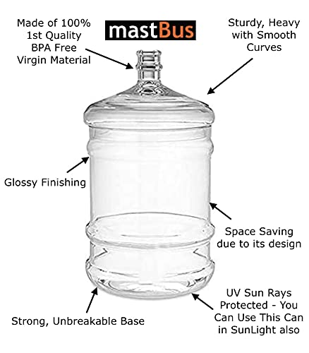 Image of Plastic Water Cane /Bottle With Water Dispenser, Water Bottle /Can:20L, Water Dispenser:8.5L, Set Of 2, Transparent, 28.5 liter