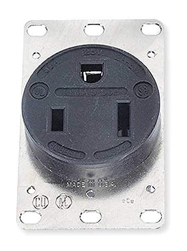 50A Single Receptacle 125VAC 5-50R BK - HUBBELL WIRING DEVICE-KELLEMS HBL9360