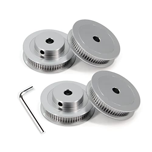 Yeebyee 4 Stück 2GT Riemenscheibe 80 Zähne 6.35mm Bohrung 80T Zahnriemenscheibe Synchronrad Aluminium für Breite 6mm Riemen 3D-Drucker Teile