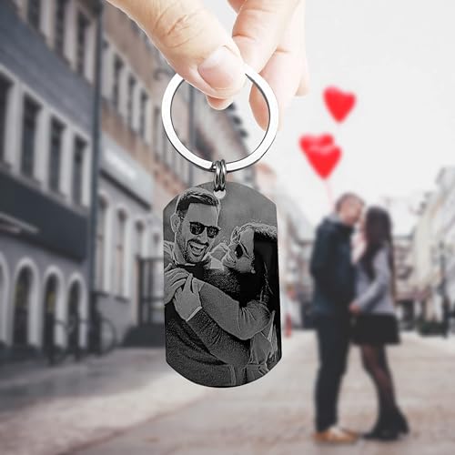 Custom Keychain, Personalized Photo, Laser-Printed Text & Image - Ideal for Christmas, Valentine's Day, Birthday, Father's Day, Anniversary, and Safe Driving Reminders - Perfect Couple Memorial Gifts - Image 4