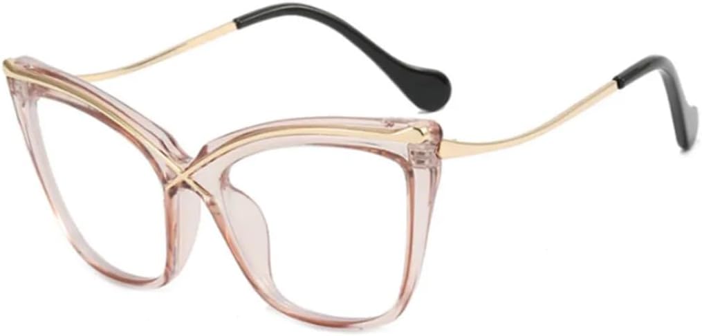 Retro Women Glasses Metal Cat Eye Frame Trend Clear
