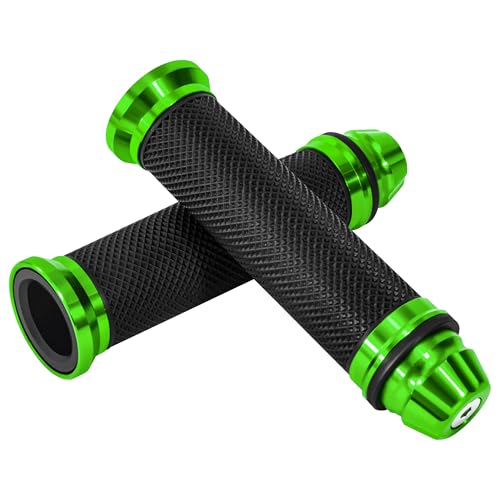 Tunejoy Puños de Manillar de Motocicleta 22mm Universal Empuñaduras de Manillar de Motocicleta de Goma Antideslizantes para Moto Scooter Quad Dirt Bike Verde