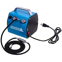 Master Airbrush TC-77 Airbrush Compressor with Small Tank, Regulator, Mini In-Line Moisture Filter & 6 Braided Hose - 47 dB, High Performance Air Compressor for Airbrush Hobbies and Crafts