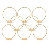 Mirriverse 8 Aros Metálicos 30cm Dorados, Aro Metal con Soporte Madera