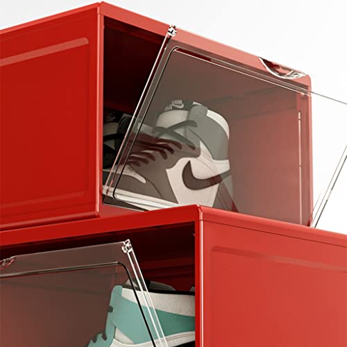 Boîtes à chaussures transparentes RJJ en pack de 4 pour baskets rouges - 6