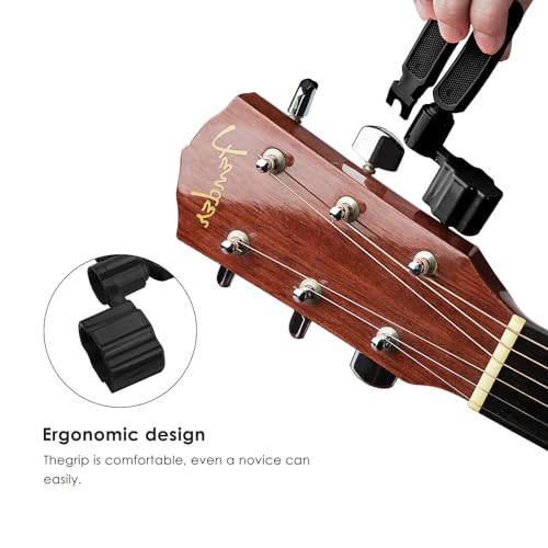 Linkidea 3-in-1 Guitar Tool, String Winder, Pin Puller, String Cutter for Guitar Restringing Repairing (Black) - Image 3