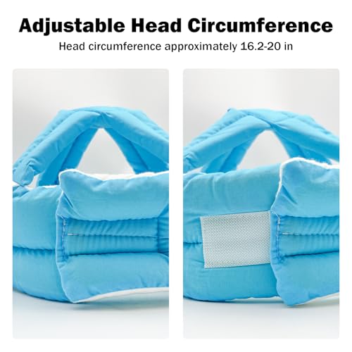 Image of Baby Head Protector Baby Helmet for Crawling Walking, No Bumps Safety Head Adjustable Protective Cap for Walking, Playing (Blue)