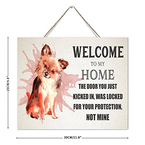 Plaque en bois Welcome To My Home design authentique premium