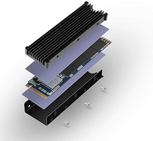 MHQJRH M.2 2280 SSD heatsink, Double-Sided Heat Sink, with Thermal Silicone pad for PC / PS5 M.2 PCIE NVMe SSD or M.2 SATA SSD