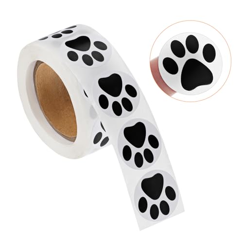 Xinjoduz Lot de 500 autocollants transparents en forme de patte de chien, 2,5 cm, autocollants pour enfants, enveloppes, emballage cadeau, décoration