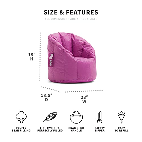 Big Joe Milano Kid's Bean Bag Chair, Pink Passion Smartmax, Durable Polyester Nylon Blend, 2 Feet Small #TOP2