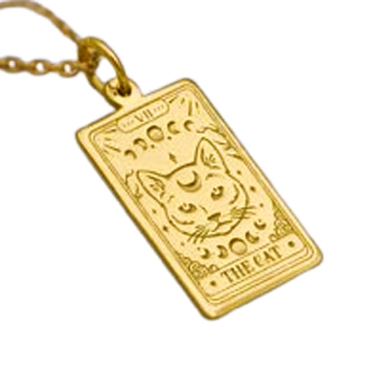 Collier pendentif chat gravé : oubliez les allergies avec l'argent 925 plaqué or hypoallergénique