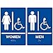 ComplianceSigns Acrylic ADA Restroom sign set, 9 x 6 inch Tactile + Braille Blue