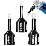 Acboor Diamantbohrer, 3 Stück 6/8/10 mm M14 Diamant Fliesenbohrer M14 Diamantbohrer Lochsäge für Winkelschleifer für Fliesen Porzellan Keramik Marmor Granit Bohrungen